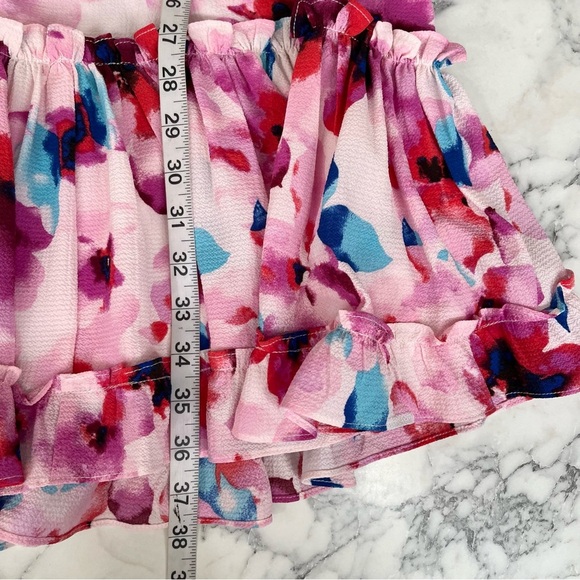 Buddy Love Sofia One Shoulder Ruffle Cocktail Dress Mini-Circus Pink Blue Small - Picture 13 of 13